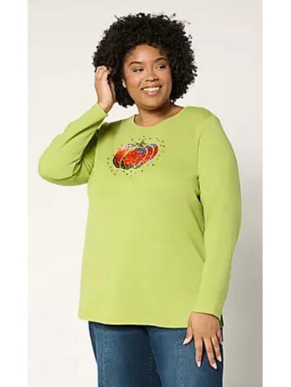 QUACKER FACTORY Women's Fall Kaleidoscope Long Sleeve Top Size 1X